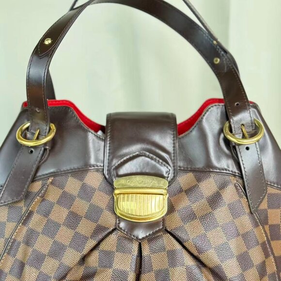 Louis Vuitton Damier Ebene Sistina GM Shoulder Bag Brown Checkerboard Pattern - Picture 2 of 10